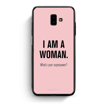 samsung J6+ Superpower Woman θήκη από τη Smartfits με σχέδιο στο πίσω μέρος και μαύρο περίβλημα | Smartphone case with colorful back and black bezels by Smartfits