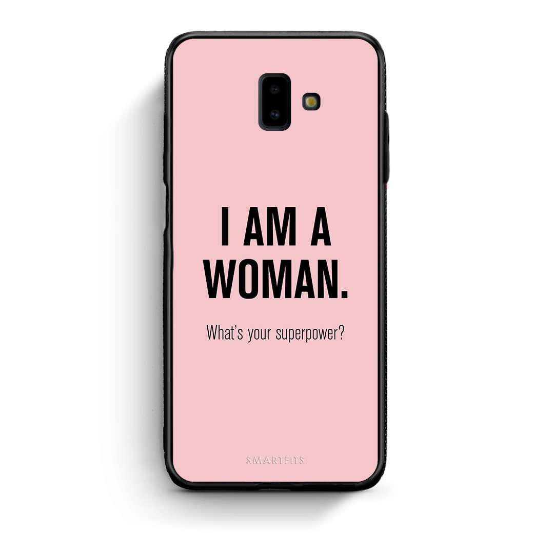 samsung J6+ Superpower Woman θήκη από τη Smartfits με σχέδιο στο πίσω μέρος και μαύρο περίβλημα | Smartphone case with colorful back and black bezels by Smartfits