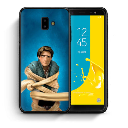 Θήκη Αγίου Βαλεντίνου Samsung J6+ Tangled 1 από τη Smartfits με σχέδιο στο πίσω μέρος και μαύρο περίβλημα | Samsung J6+ Tangled 1 case with colorful back and black bezels