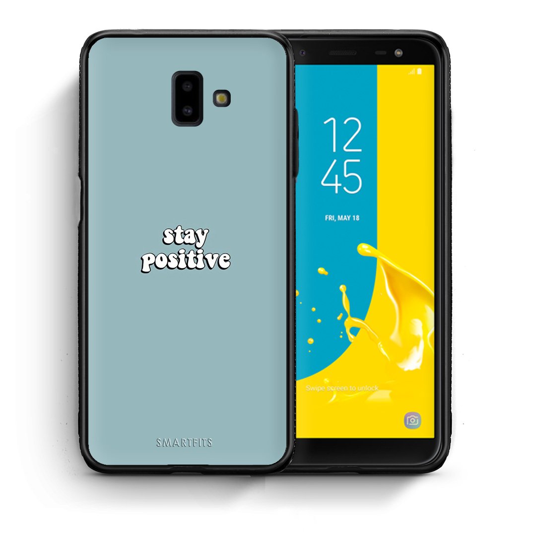 Θήκη Samsung J6+ Positive Text από τη Smartfits με σχέδιο στο πίσω μέρος και μαύρο περίβλημα | Samsung J6+ Positive Text case with colorful back and black bezels