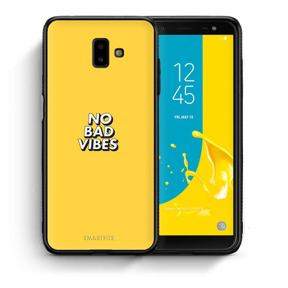 Θήκη Samsung J6+ Vibes Text από τη Smartfits με σχέδιο στο πίσω μέρος και μαύρο περίβλημα | Samsung J6+ Vibes Text case with colorful back and black bezels
