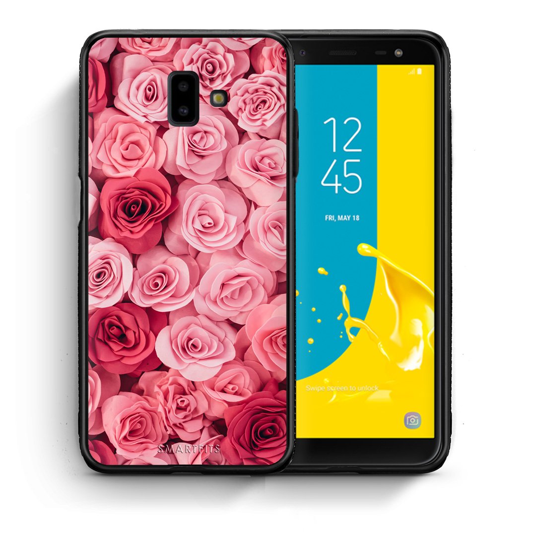 Θήκη Samsung J6+ RoseGarden Valentine από τη Smartfits με σχέδιο στο πίσω μέρος και μαύρο περίβλημα | Samsung J6+ RoseGarden Valentine case with colorful back and black bezels