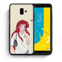Thumbnail for Θήκη Samsung J6+ Walking Mermaid από τη Smartfits με σχέδιο στο πίσω μέρος και μαύρο περίβλημα | Samsung J6+ Walking Mermaid case with colorful back and black bezels