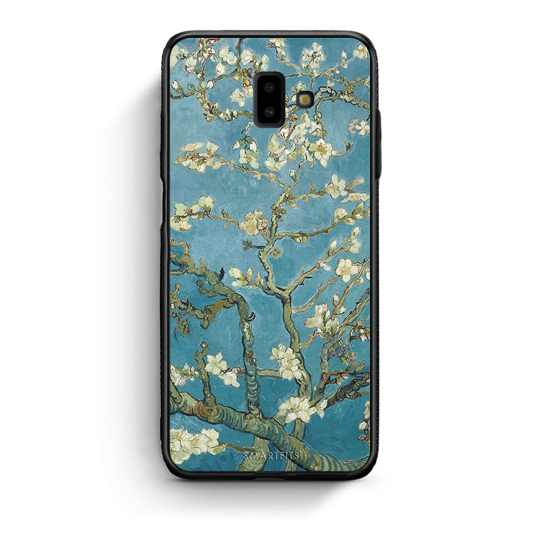 samsung J6+ White Blossoms θήκη από τη Smartfits με σχέδιο στο πίσω μέρος και μαύρο περίβλημα | Smartphone case with colorful back and black bezels by Smartfits