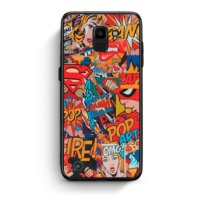 samsung J6 PopArt OMG θήκη από τη Smartfits με σχέδιο στο πίσω μέρος και μαύρο περίβλημα | Smartphone case with colorful back and black bezels by Smartfits