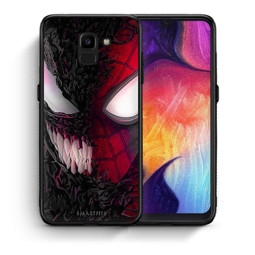 Θήκη Samsung J6 SpiderVenom PopArt από τη Smartfits με σχέδιο στο πίσω μέρος και μαύρο περίβλημα | Samsung J6 SpiderVenom PopArt case with colorful back and black bezels