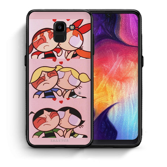 Θήκη Αγίου Βαλεντίνου Samsung J6 Puff Love από τη Smartfits με σχέδιο στο πίσω μέρος και μαύρο περίβλημα | Samsung J6 Puff Love case with colorful back and black bezels