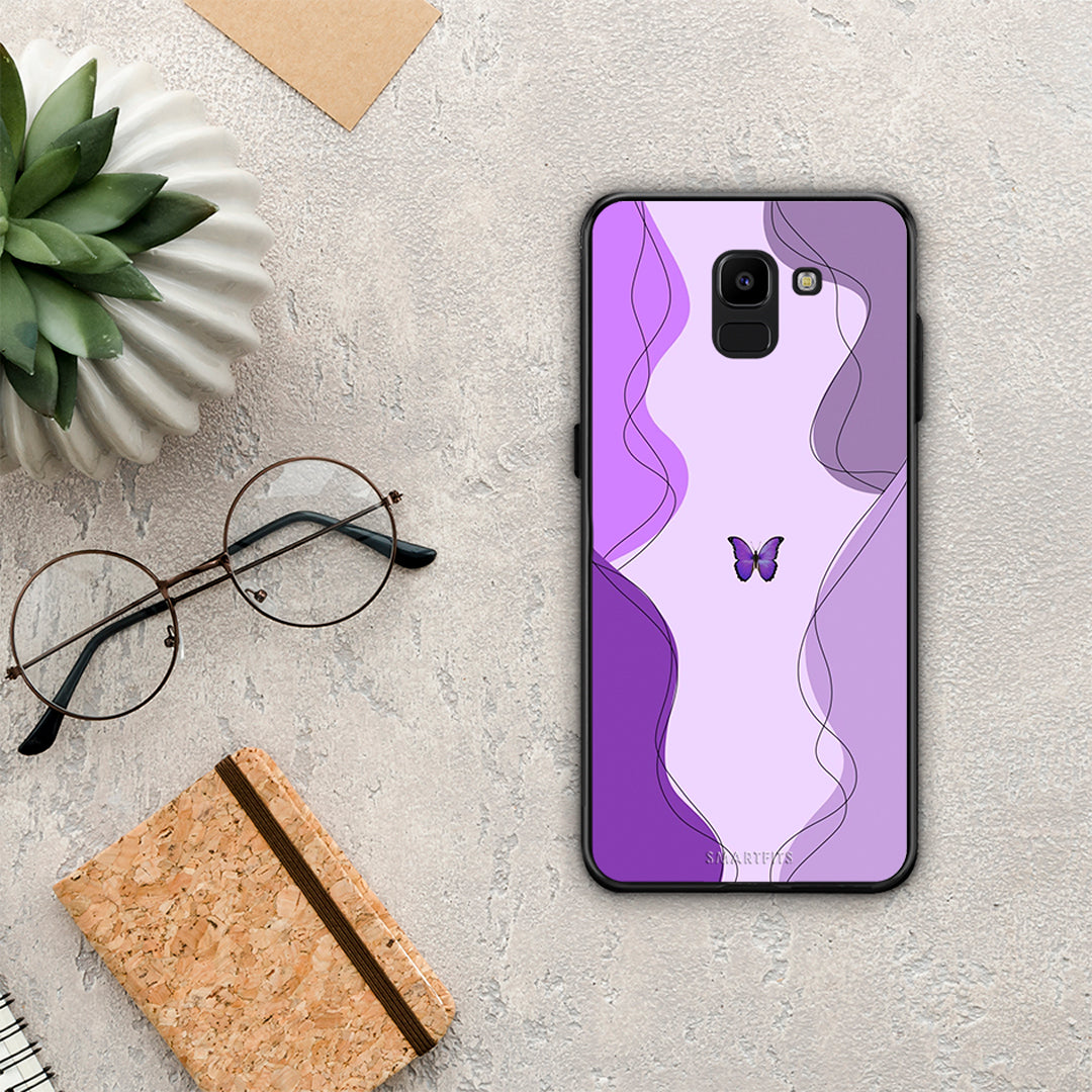 Purple Mariposa - Samsung Galaxy J6 θήκη
