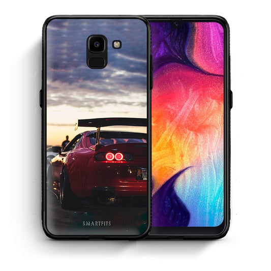 Θήκη Samsung J6 Racing Supra από τη Smartfits με σχέδιο στο πίσω μέρος και μαύρο περίβλημα | Samsung J6 Racing Supra case with colorful back and black bezels