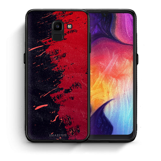 Θήκη Αγίου Βαλεντίνου Samsung J6 Red Paint από τη Smartfits με σχέδιο στο πίσω μέρος και μαύρο περίβλημα | Samsung J6 Red Paint case with colorful back and black bezels
