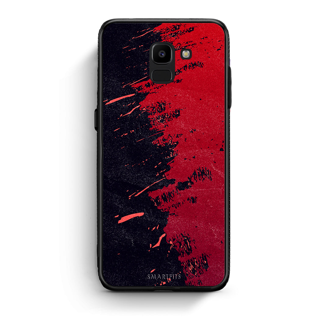 samsung J6 Red Paint Θήκη Αγίου Βαλεντίνου από τη Smartfits με σχέδιο στο πίσω μέρος και μαύρο περίβλημα | Smartphone case with colorful back and black bezels by Smartfits