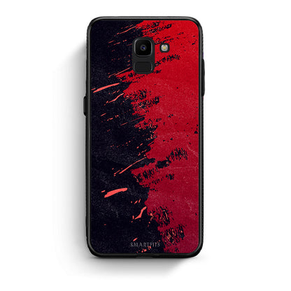 samsung J6 Red Paint Θήκη Αγίου Βαλεντίνου από τη Smartfits με σχέδιο στο πίσω μέρος και μαύρο περίβλημα | Smartphone case with colorful back and black bezels by Smartfits