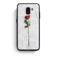 Thumbnail for samsung J6 Red Rose θήκη από τη Smartfits με σχέδιο στο πίσω μέρος και μαύρο περίβλημα | Smartphone case with colorful back and black bezels by Smartfits