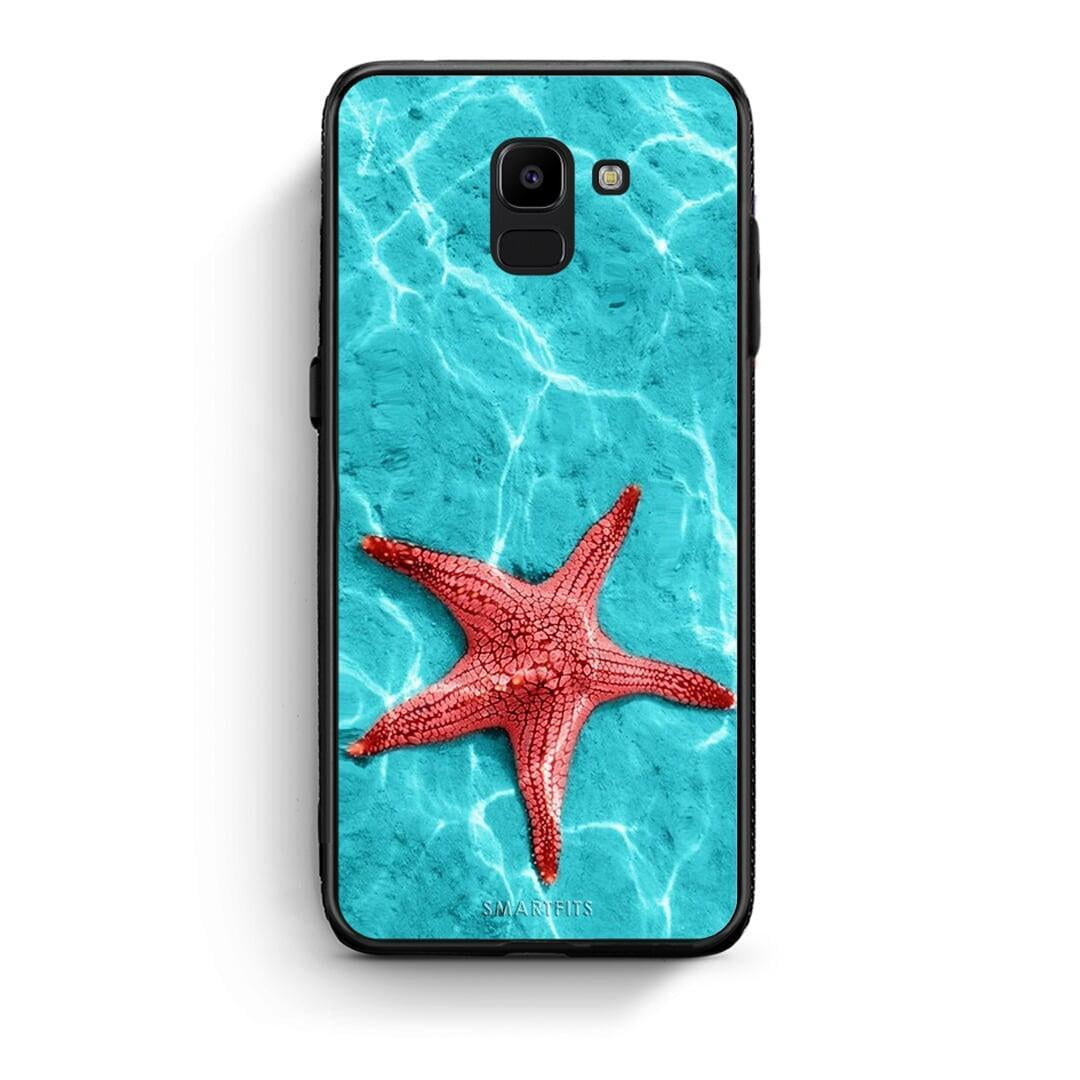 samsung J6 Red Starfish Θήκη από τη Smartfits με σχέδιο στο πίσω μέρος και μαύρο περίβλημα | Smartphone case with colorful back and black bezels by Smartfits