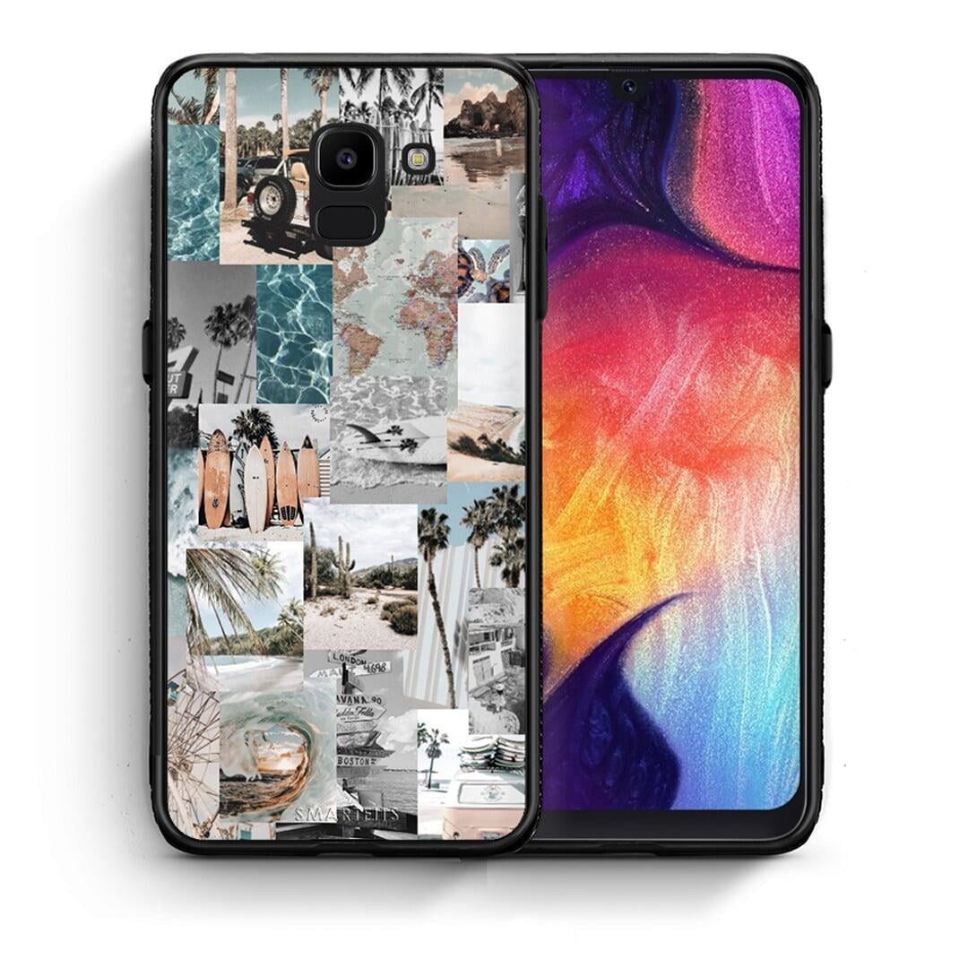Θήκη Samsung J6 Retro Beach Life από τη Smartfits με σχέδιο στο πίσω μέρος και μαύρο περίβλημα | Samsung J6 Retro Beach Life case with colorful back and black bezels