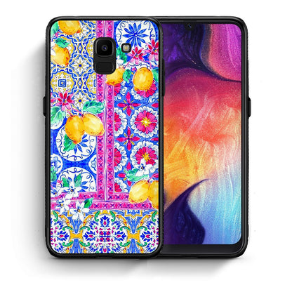 Θήκη Samsung J6 Retro Spring από τη Smartfits με σχέδιο στο πίσω μέρος και μαύρο περίβλημα | Samsung J6 Retro Spring case with colorful back and black bezels