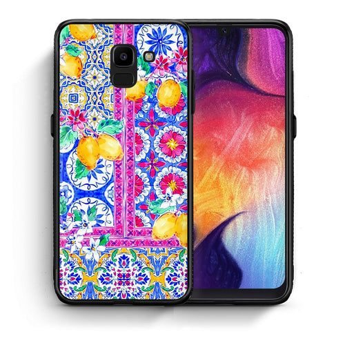 Θήκη Samsung J6 Retro Spring από τη Smartfits με σχέδιο στο πίσω μέρος και μαύρο περίβλημα | Samsung J6 Retro Spring case with colorful back and black bezels