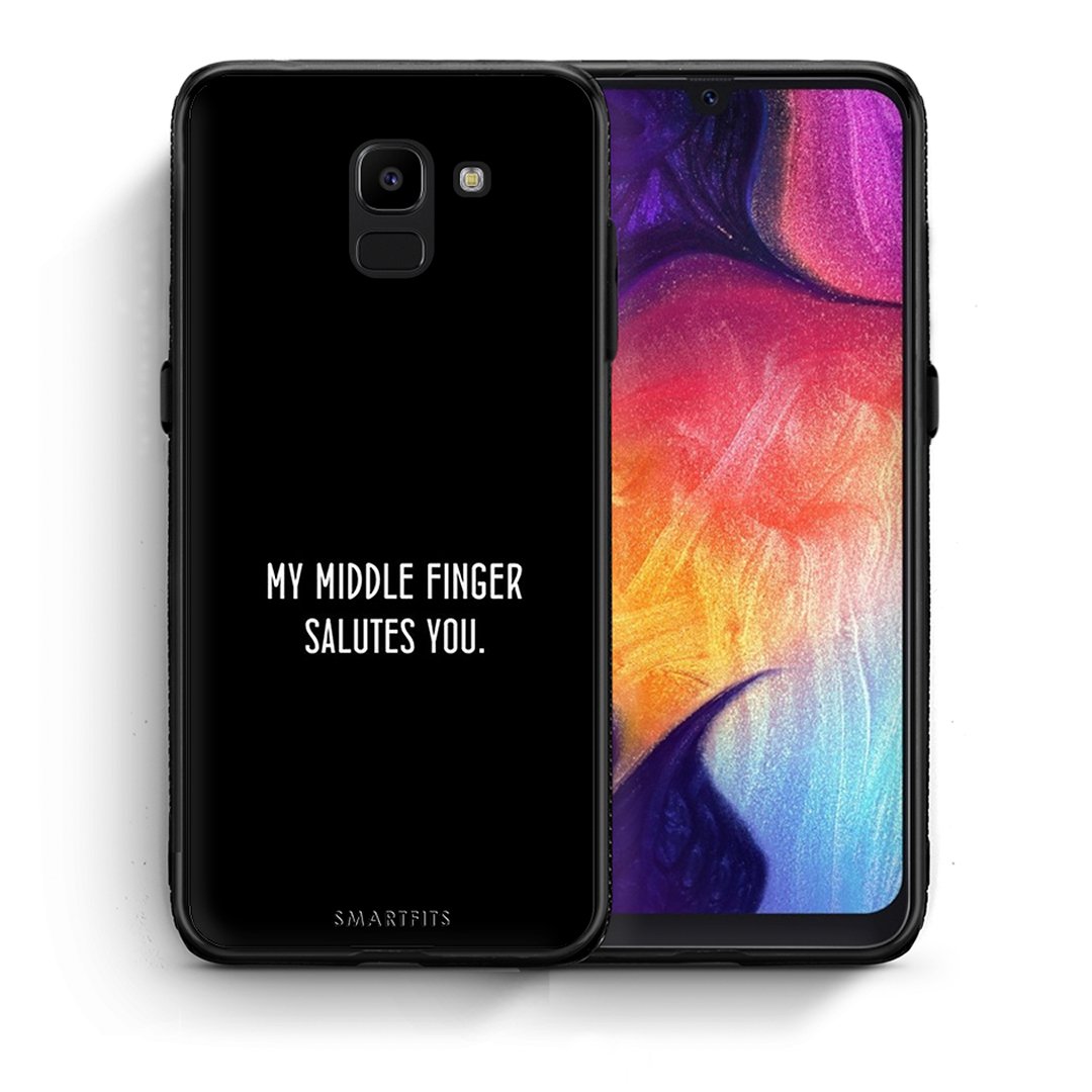 Θήκη Samsung J6 Salute από τη Smartfits με σχέδιο στο πίσω μέρος και μαύρο περίβλημα | Samsung J6 Salute case with colorful back and black bezels