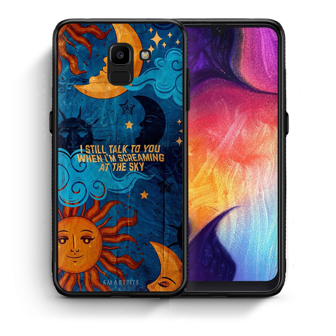 Θήκη Samsung J6 Screaming Sky από τη Smartfits με σχέδιο στο πίσω μέρος και μαύρο περίβλημα | Samsung J6 Screaming Sky case with colorful back and black bezels