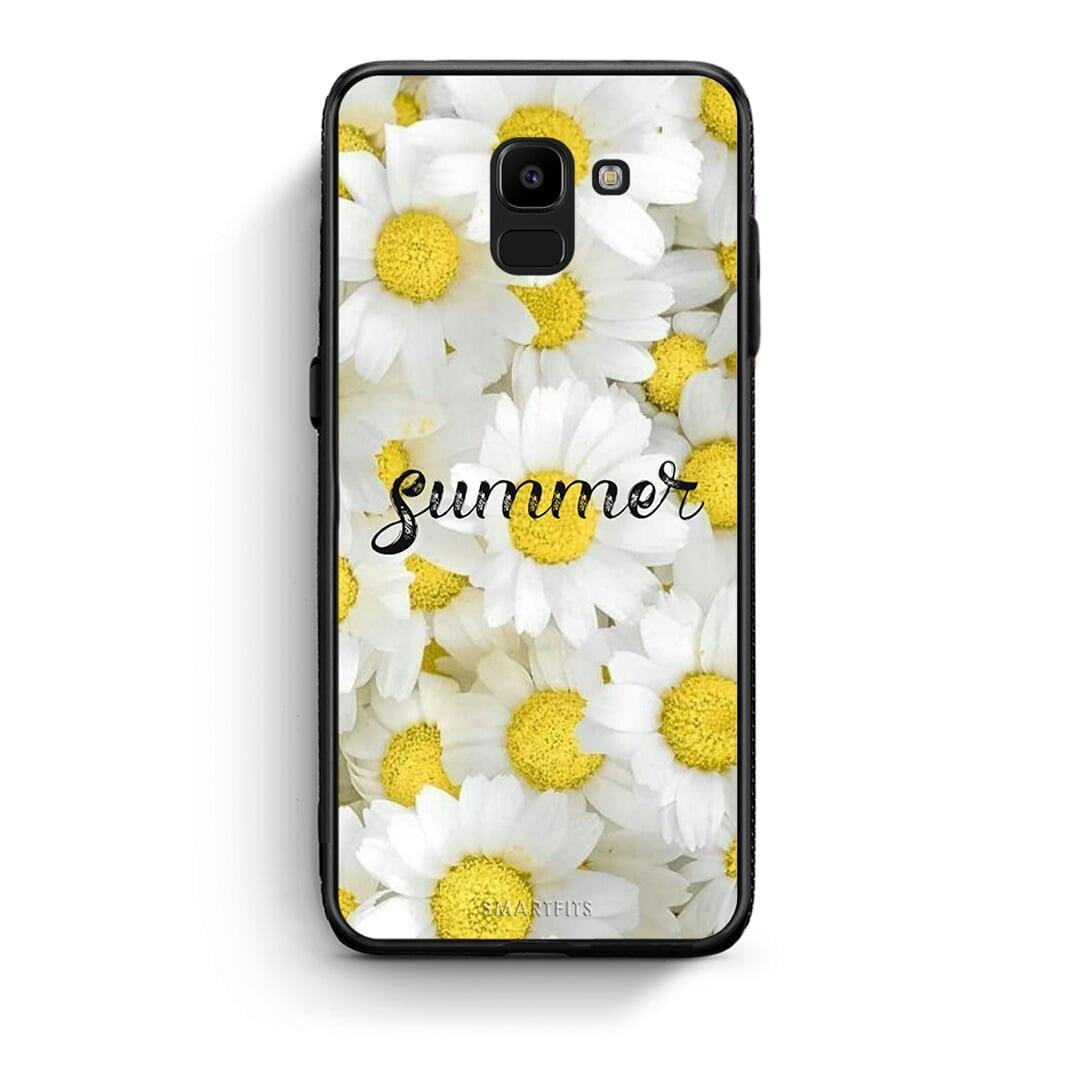 samsung J6 Summer Daisies Θήκη από τη Smartfits με σχέδιο στο πίσω μέρος και μαύρο περίβλημα | Smartphone case with colorful back and black bezels by Smartfits