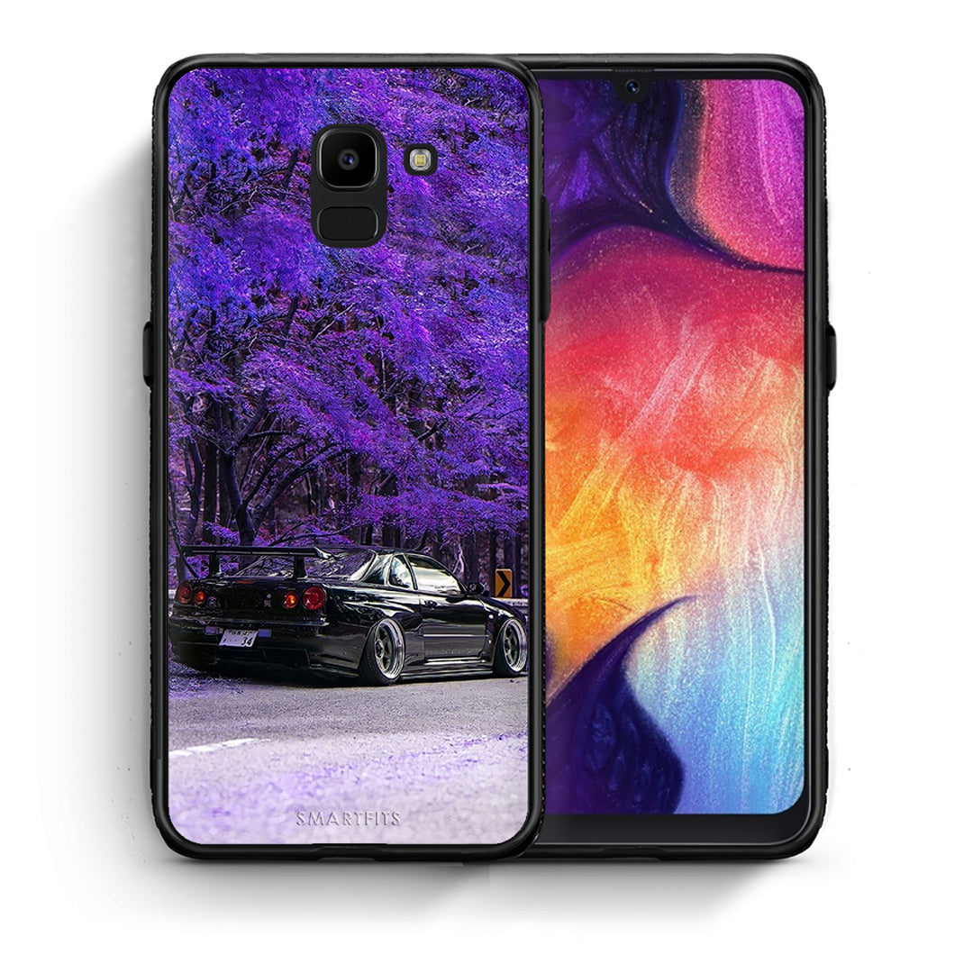 Θήκη Αγίου Βαλεντίνου Samsung J6 Super Car από τη Smartfits με σχέδιο στο πίσω μέρος και μαύρο περίβλημα | Samsung J6 Super Car case with colorful back and black bezels