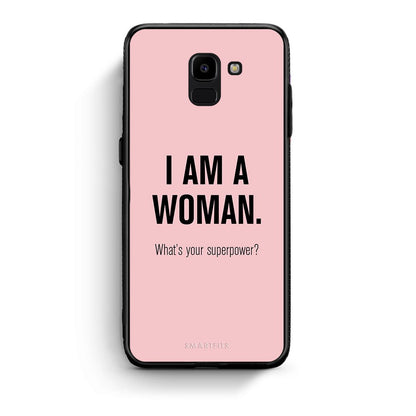 samsung J6 Superpower Woman θήκη από τη Smartfits με σχέδιο στο πίσω μέρος και μαύρο περίβλημα | Smartphone case with colorful back and black bezels by Smartfits