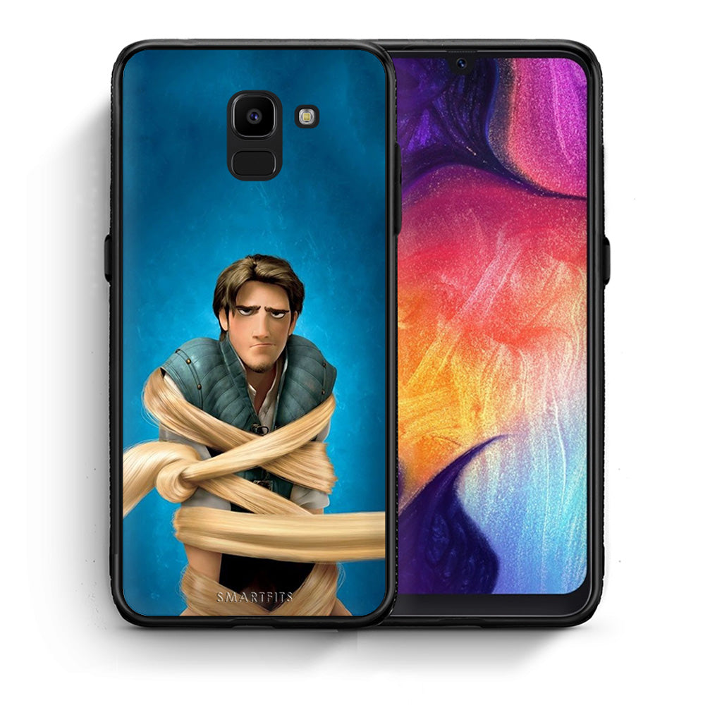 Θήκη Αγίου Βαλεντίνου Samsung J6 Tangled 1 από τη Smartfits με σχέδιο στο πίσω μέρος και μαύρο περίβλημα | Samsung J6 Tangled 1 case with colorful back and black bezels