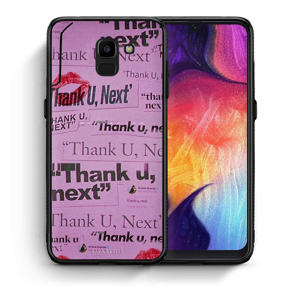 Θήκη Αγίου Βαλεντίνου Samsung J6 Thank You Next από τη Smartfits με σχέδιο στο πίσω μέρος και μαύρο περίβλημα | Samsung J6 Thank You Next case with colorful back and black bezels