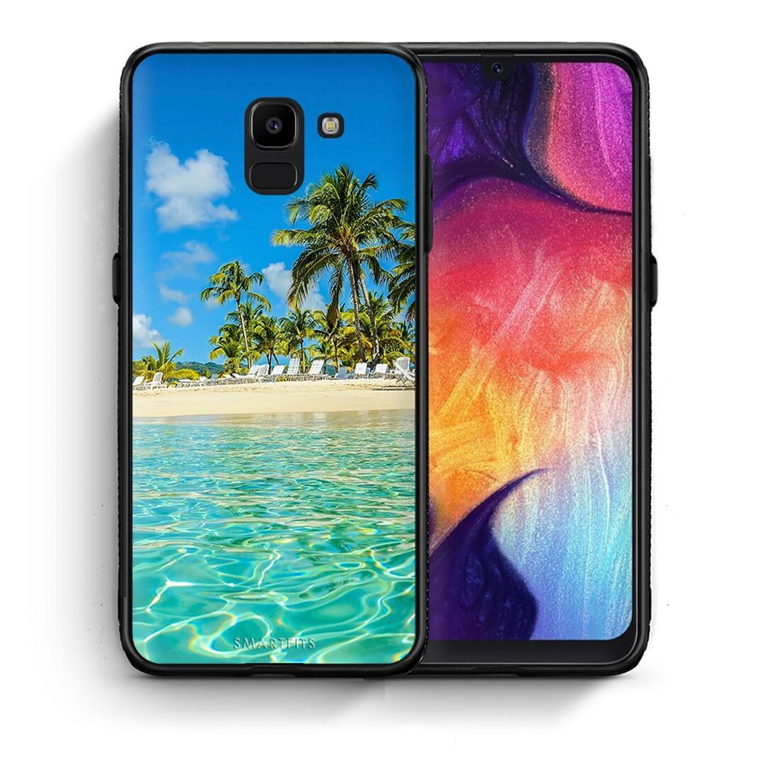 Θήκη Samsung J6 Tropical Vibes από τη Smartfits με σχέδιο στο πίσω μέρος και μαύρο περίβλημα | Samsung J6 Tropical Vibes case with colorful back and black bezels
