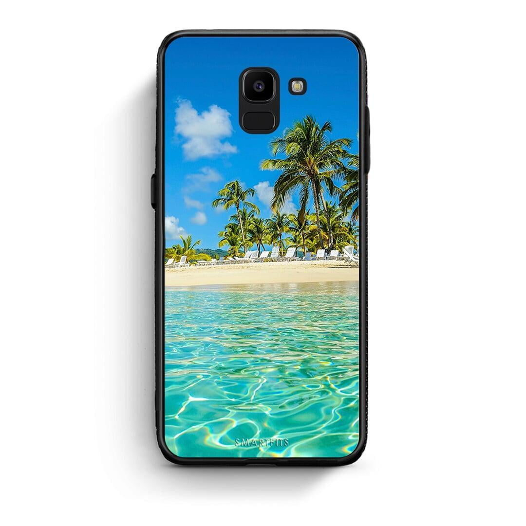 samsung J6 Tropical Vibes Θήκη από τη Smartfits με σχέδιο στο πίσω μέρος και μαύρο περίβλημα | Smartphone case with colorful back and black bezels by Smartfits