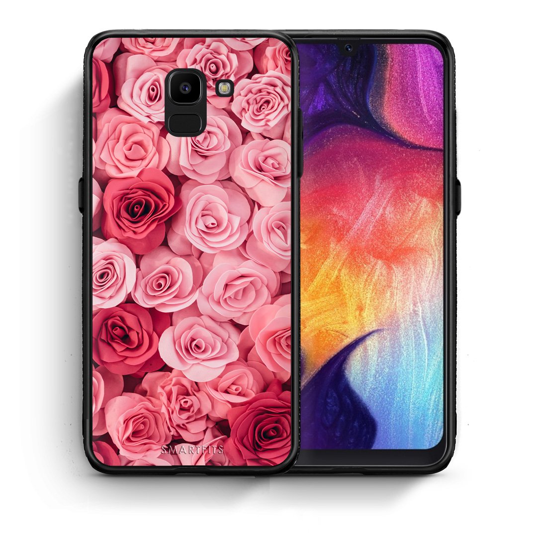 Θήκη Samsung J6 RoseGarden Valentine από τη Smartfits με σχέδιο στο πίσω μέρος και μαύρο περίβλημα | Samsung J6 RoseGarden Valentine case with colorful back and black bezels