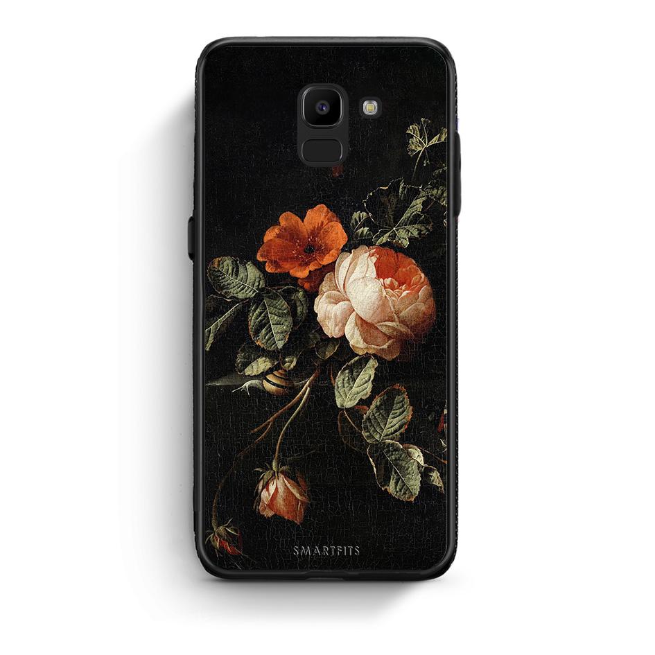 samsung J6 Vintage Roses θήκη από τη Smartfits με σχέδιο στο πίσω μέρος και μαύρο περίβλημα | Smartphone case with colorful back and black bezels by Smartfits