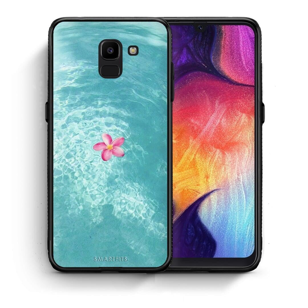 Θήκη Samsung J6 Water Flower από τη Smartfits με σχέδιο στο πίσω μέρος και μαύρο περίβλημα | Samsung J6 Water Flower case with colorful back and black bezels