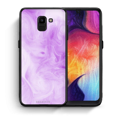 Θήκη Samsung J6 Lavender Watercolor από τη Smartfits με σχέδιο στο πίσω μέρος και μαύρο περίβλημα | Samsung J6 Lavender Watercolor case with colorful back and black bezels