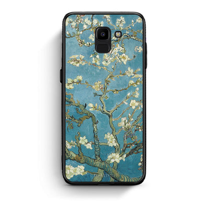samsung J6 White Blossoms θήκη από τη Smartfits με σχέδιο στο πίσω μέρος και μαύρο περίβλημα | Smartphone case with colorful back and black bezels by Smartfits