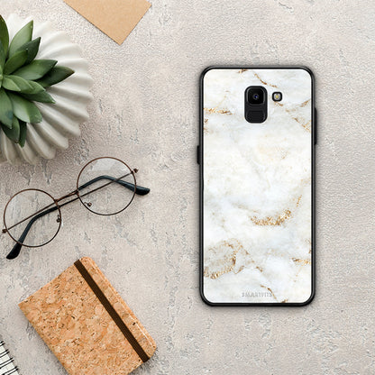 White Gold Marble - Samsung Galaxy J6 θήκη
