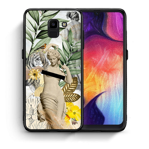 Θήκη Samsung J6 Woman Statue από τη Smartfits με σχέδιο στο πίσω μέρος και μαύρο περίβλημα | Samsung J6 Woman Statue case with colorful back and black bezels