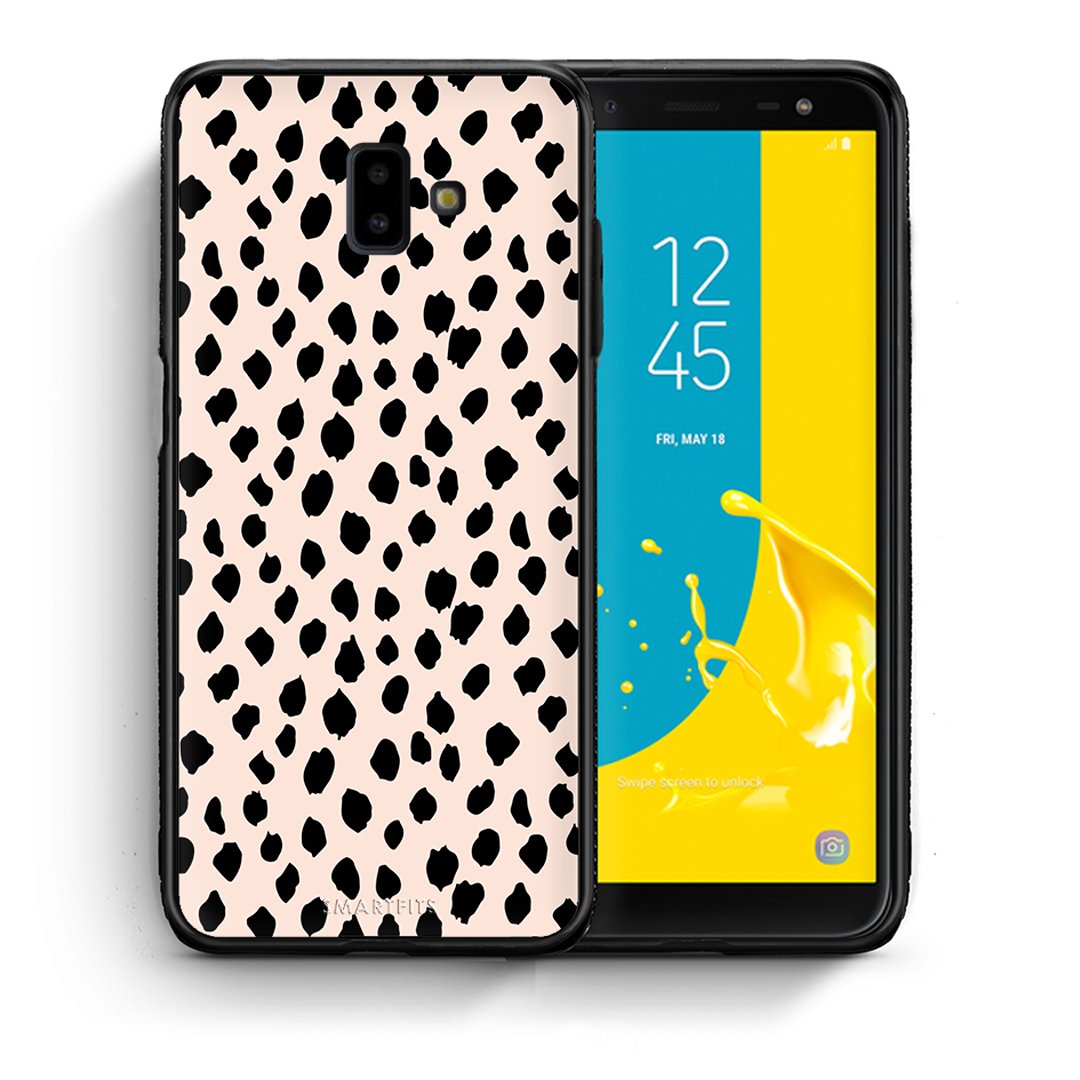 Θήκη Samsung J6+ New Polka Dots από τη Smartfits με σχέδιο στο πίσω μέρος και μαύρο περίβλημα | Samsung J6+ New Polka Dots case with colorful back and black bezels