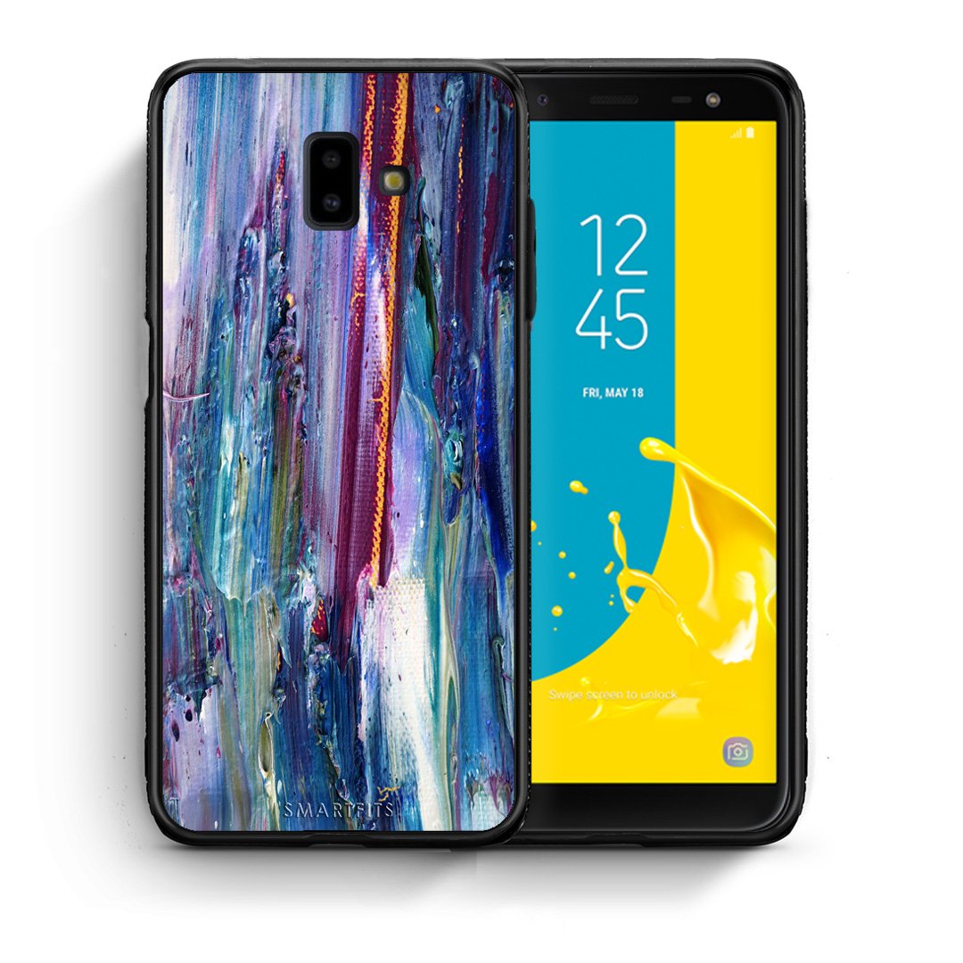 Θήκη Samsung J6+ Winter Paint από τη Smartfits με σχέδιο στο πίσω μέρος και μαύρο περίβλημα | Samsung J6+ Winter Paint case with colorful back and black bezels
