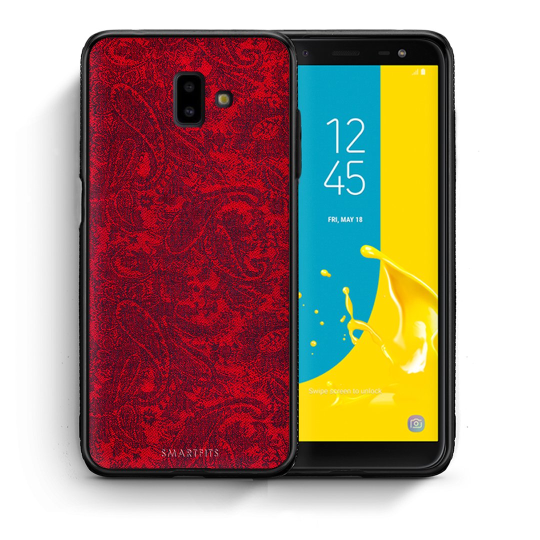 Θήκη Samsung J6+ Paisley Cashmere από τη Smartfits με σχέδιο στο πίσω μέρος και μαύρο περίβλημα | Samsung J6+ Paisley Cashmere case with colorful back and black bezels