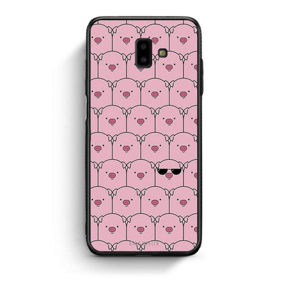 samsung J6+ Pig Glasses θήκη από τη Smartfits με σχέδιο στο πίσω μέρος και μαύρο περίβλημα | Smartphone case with colorful back and black bezels by Smartfits