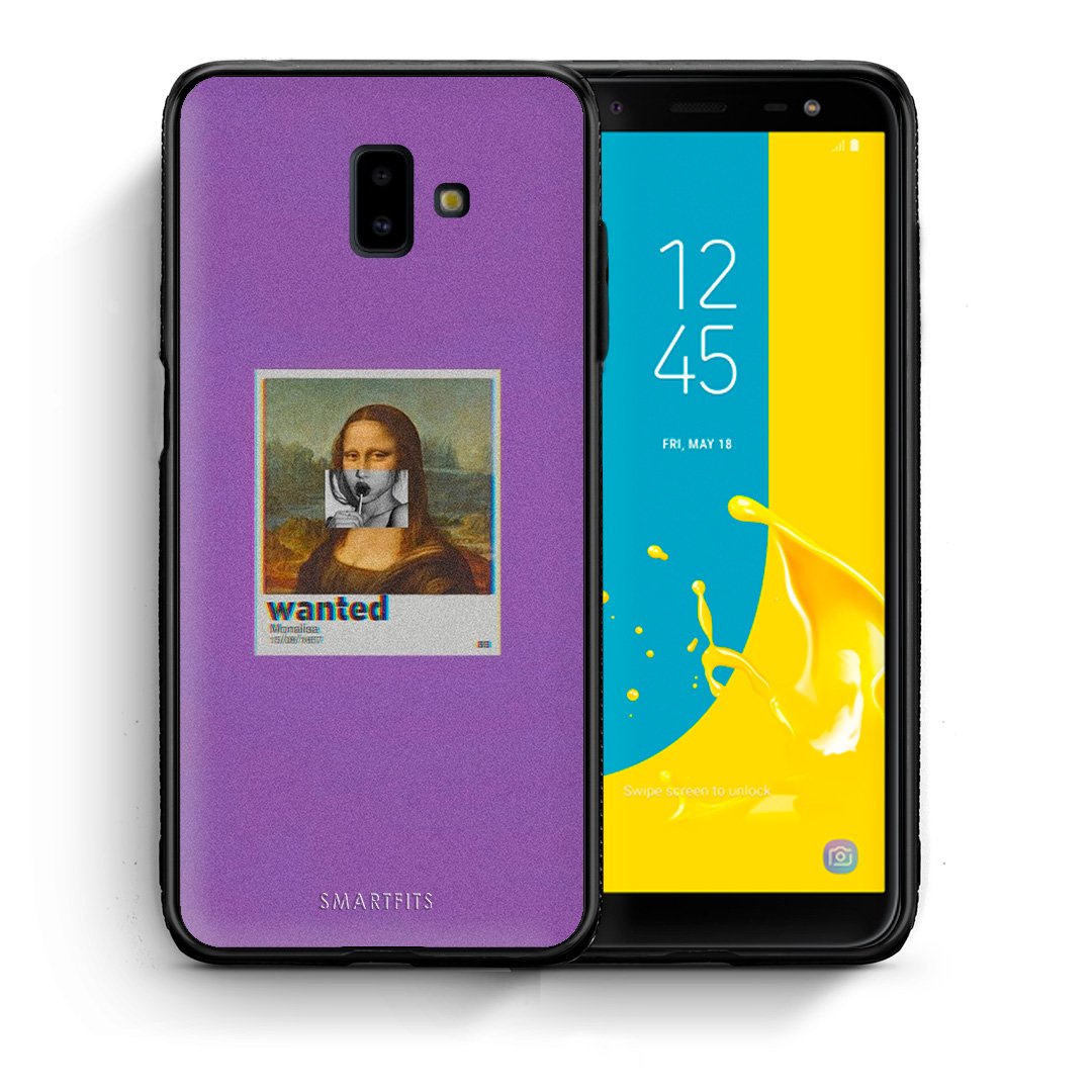 Θήκη Samsung J6+ Monalisa Popart από τη Smartfits με σχέδιο στο πίσω μέρος και μαύρο περίβλημα | Samsung J6+ Monalisa Popart case with colorful back and black bezels