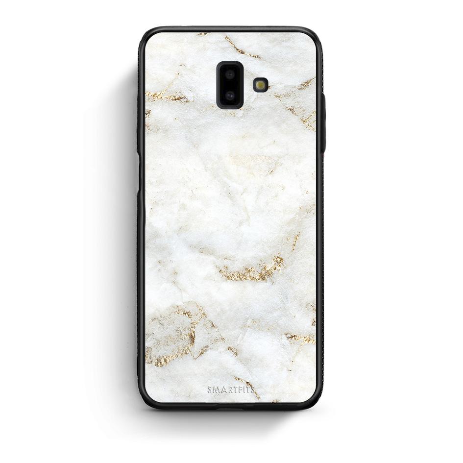 samsung J6+ White Gold Marble θήκη από τη Smartfits με σχέδιο στο πίσω μέρος και μαύρο περίβλημα | Smartphone case with colorful back and black bezels by Smartfits