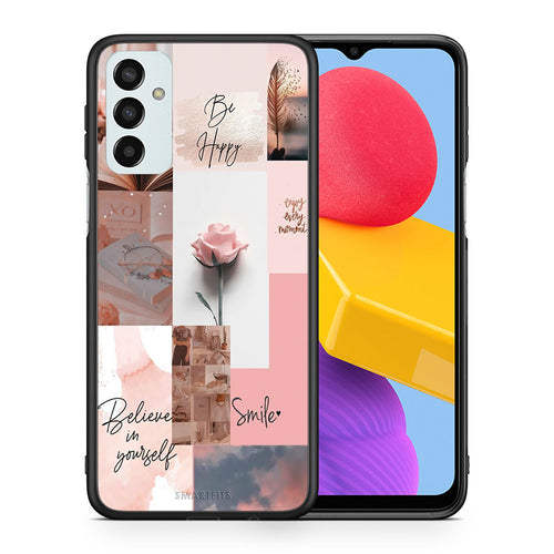 Θήκη Samsung M13 Aesthetic Collage από τη Smartfits με σχέδιο στο πίσω μέρος και μαύρο περίβλημα | Samsung M13 Aesthetic Collage case with colorful back and black bezels