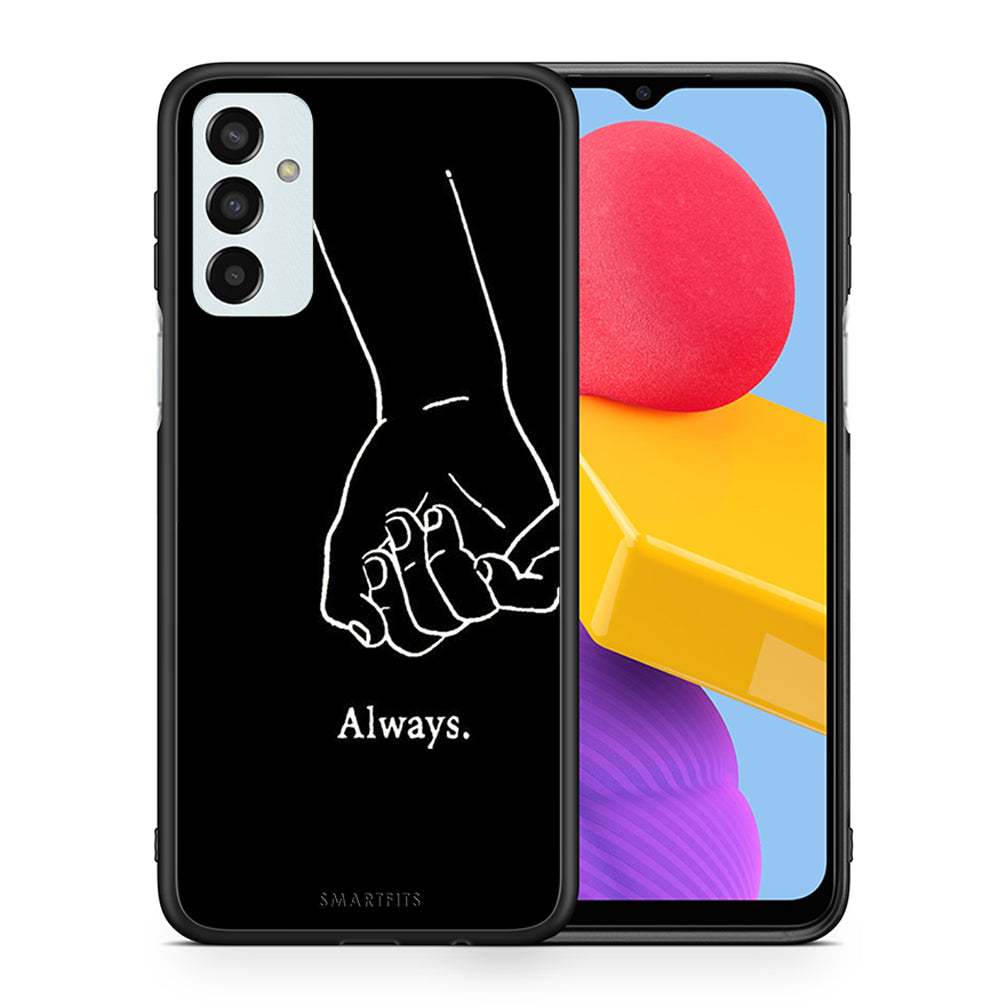 Θήκη Αγίου Βαλεντίνου Samsung M13 Always & Forever 1 από τη Smartfits με σχέδιο στο πίσω μέρος και μαύρο περίβλημα | Samsung M13 Always & Forever 1 case with colorful back and black bezels