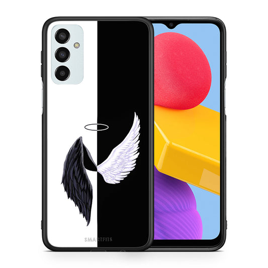 Θήκη Samsung M13 Angels Demons από τη Smartfits με σχέδιο στο πίσω μέρος και μαύρο περίβλημα | Samsung M13 Angels Demons case with colorful back and black bezels