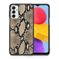 Thumbnail for Θήκη Samsung M13 Fashion Snake Animal από τη Smartfits με σχέδιο στο πίσω μέρος και μαύρο περίβλημα | Samsung M13 Fashion Snake Animal case with colorful back and black bezels