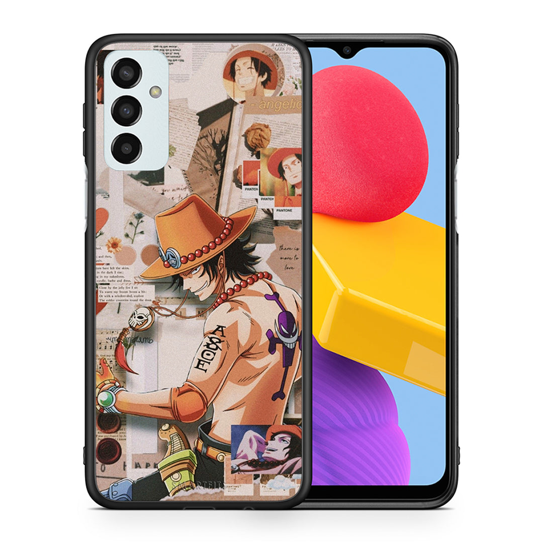 Θήκη Samsung M13 Anime Collage από τη Smartfits με σχέδιο στο πίσω μέρος και μαύρο περίβλημα | Samsung M13 Anime Collage case with colorful back and black bezels