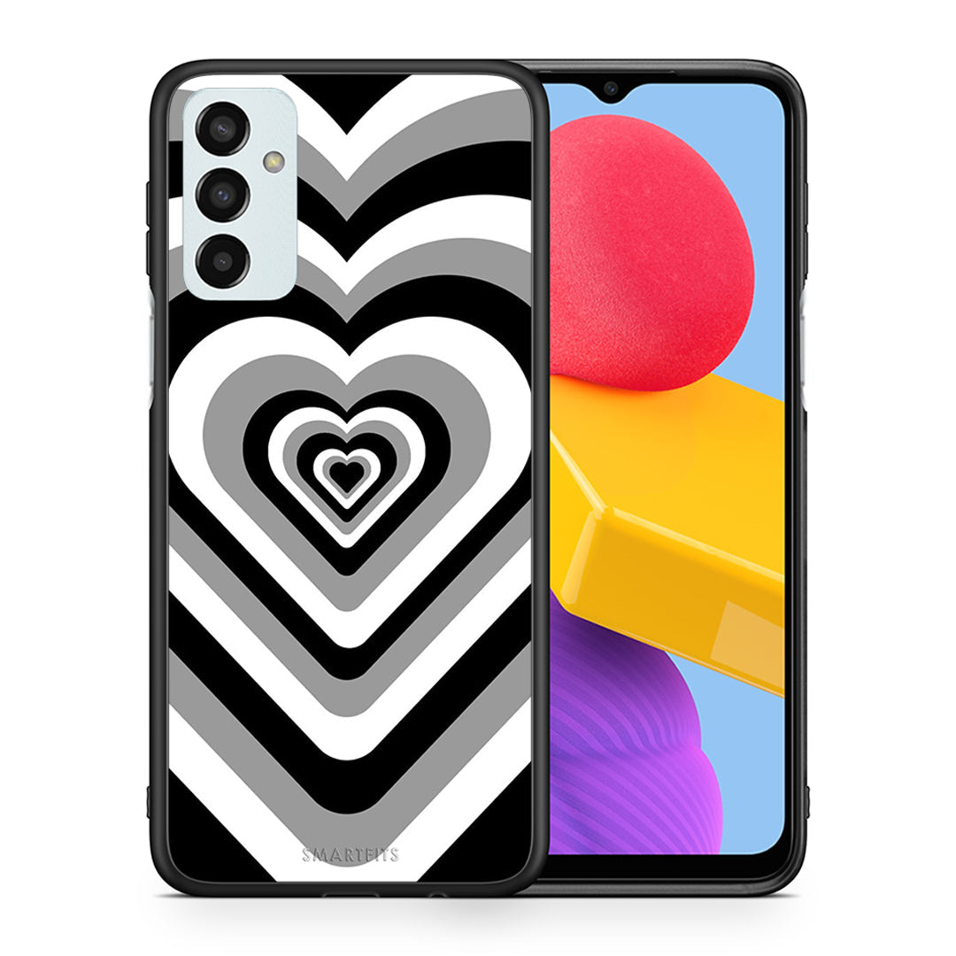 Θήκη Samsung M13 Black Hearts από τη Smartfits με σχέδιο στο πίσω μέρος και μαύρο περίβλημα | Samsung M13 Black Hearts case with colorful back and black bezels