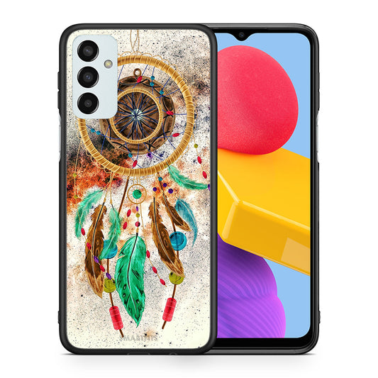 Θήκη Samsung M13 DreamCatcher Boho από τη Smartfits με σχέδιο στο πίσω μέρος και μαύρο περίβλημα | Samsung M13 DreamCatcher Boho case with colorful back and black bezels